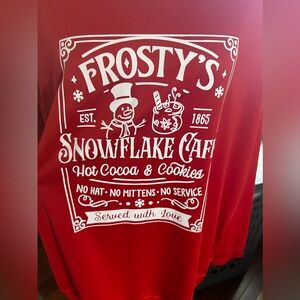 NWT-Frosty’s  Snowflake Cafe, Women’s Sweatshirt ⛄️⛄️